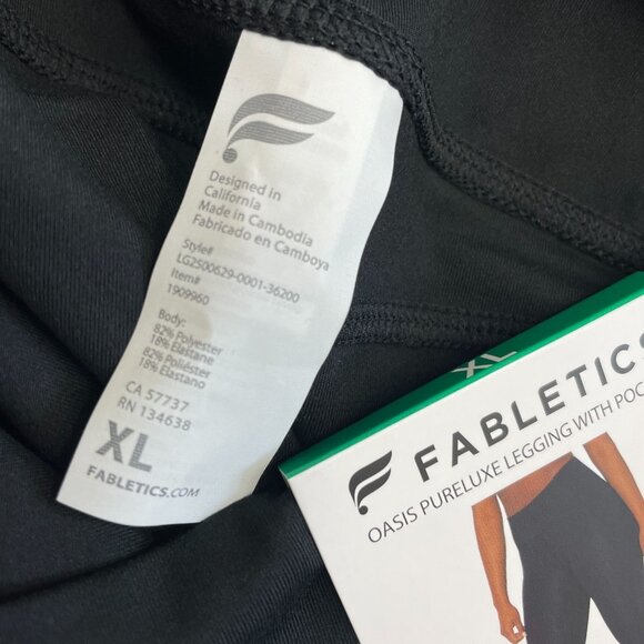 NEW Fabletics Women's XL Oasis PureLuxe Legging Pocket Black High Waist Snug Fit - Picture 6 of 11